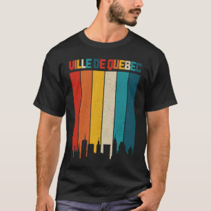 Quebec Stad Silhouet Vintage Retro Canada Canadese T-shirt