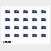 Quebec Stad zwaaien vlag Ronde Sticker (Vel)