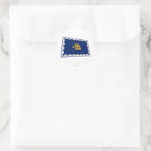 Quebec Stad zwaaien vlag Ronde Sticker (Tas)