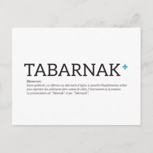 Québec Tabarnak Juron Joual Humor Français Briefkaart