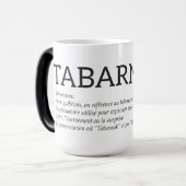 Québec Tabarnak Juron Joual Humor Français Magische Mok (Voorkant links)