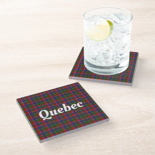 Quebec Tartan Pset Glazen Onderzetter (Schuin)