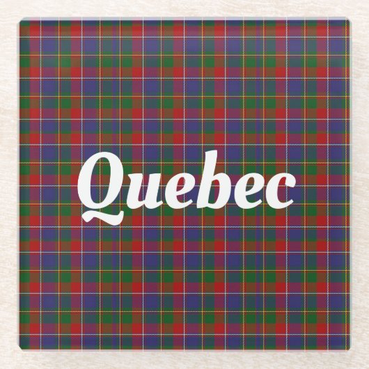 Quebec Tartan Pset Glazen Onderzetter (Voorkant)