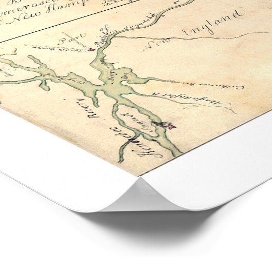 Quebec to Maine Expedition Map 1760 Poster (Hoek)