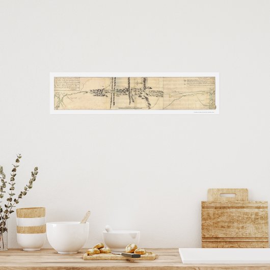 Quebec to Maine Expedition Map 1760 Poster (Keuken)