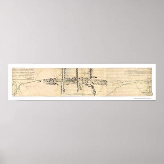 Quebec to Maine Expedition Map 1760 Poster (Voorkant)