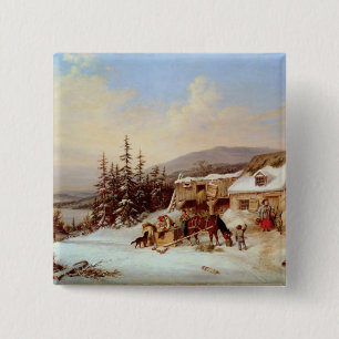 Quebec Vierkante Button 5,1 Cm