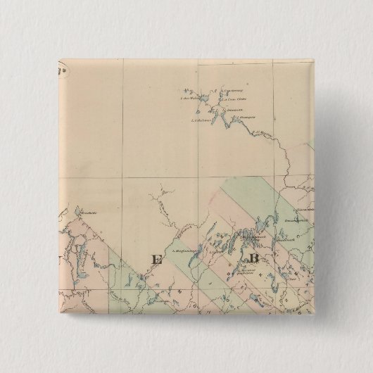 Quebec Vierkante Button 5,1 Cm (Voorkant)