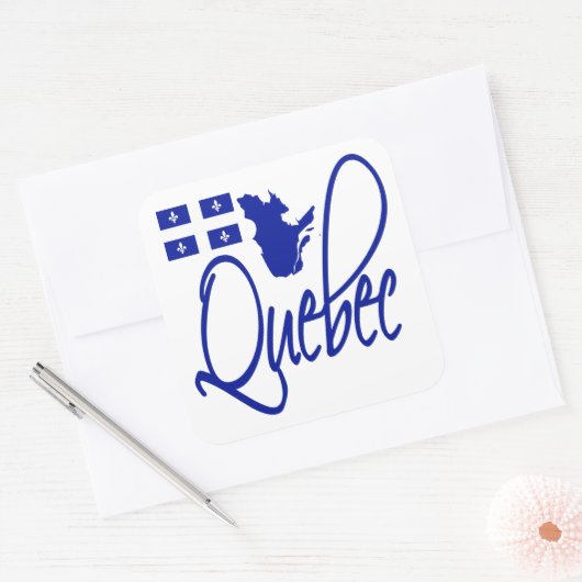 Quebec Vierkante Sticker (Envelop)