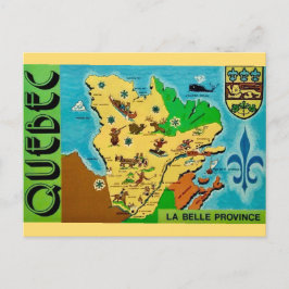 Quebec Vintage Kaart Ansichtkaart