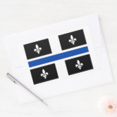 Quebec vlag Blauwe lijn Fleur de Lys Grafische kun Rechthoekige Sticker (Envelop)