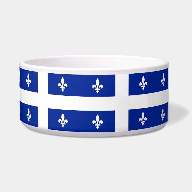 Quebec vlag Pet Bowl Voerbakje (Voorkant)
