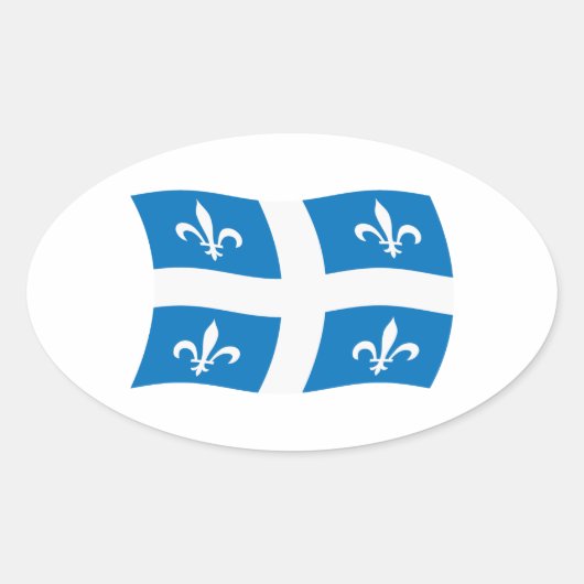 Quebec Vlagsticker Ovale Sticker (Voorkant)