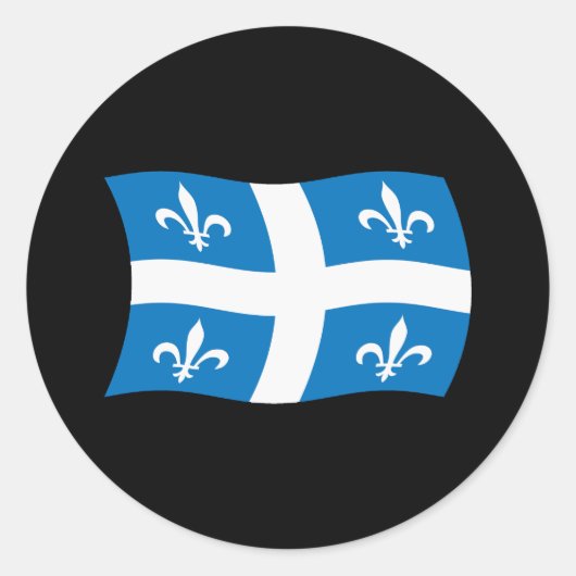 Quebec Vlagsticker Ronde Sticker (Voorkant)