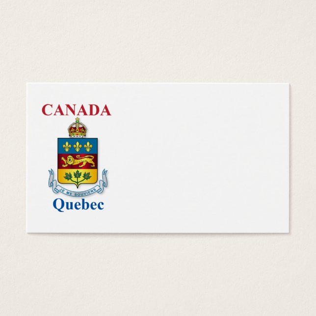 Quebec-wapenmantel Visitekaartje (Voorkant)