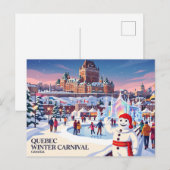 Quebec Wintercarnaval Canada Briefkaart (Voorkant / Achterkant)