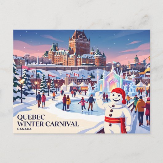 Quebec Wintercarnaval Canada Briefkaart (Voorkant)