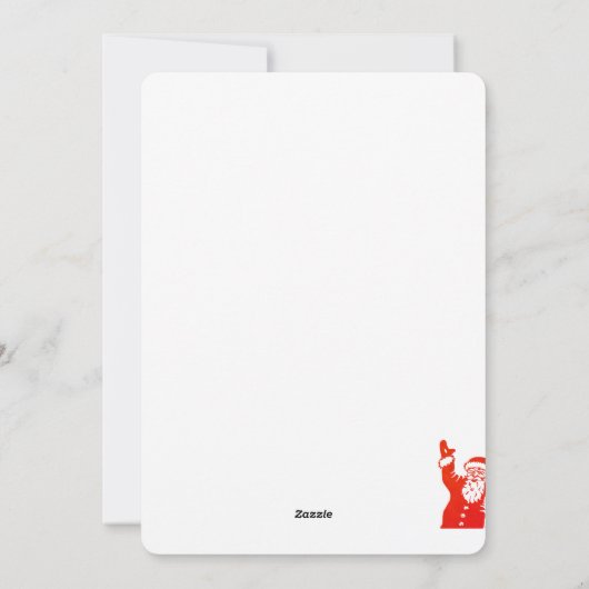 Québécois 70's retro kerstgroet met de Kerstman Feestdagenkaart (Achterkant)