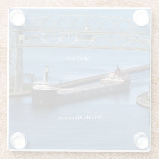 Quebecois Duluth glass onderzetter Glazen Onderzetter (Achterkant)