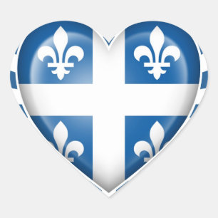 Quebecois Hart Vlag met Star Burst Sticker