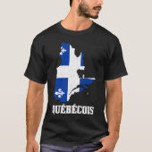Quebecois Quebec Map Flag Pride Canada T-shirt (Voorkant)