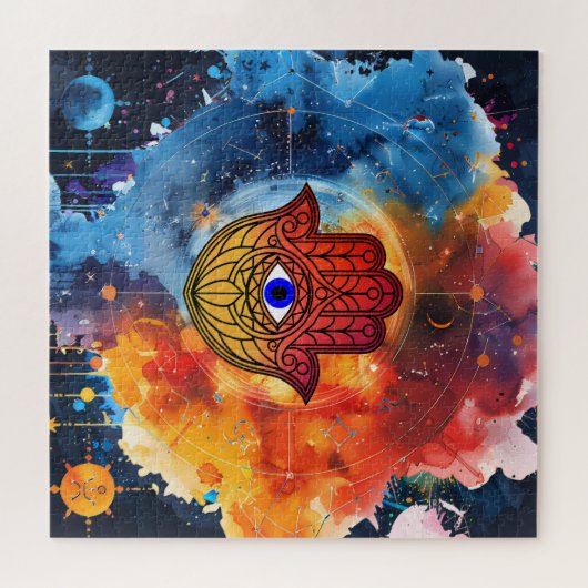 Quebra-Cabeça (Puzzle) Mão de Fátima Cósmica Legpuzzel (Horizontaal)