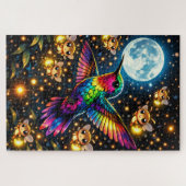 Quebra-Cabeça (Puzzle) Meia-noite com Beija-Flores Legpuzzel (Horizontaal)