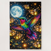 Quebra-Cabeça (Puzzle) Meia-noite com Beija-Flores Legpuzzel (Verticaal)