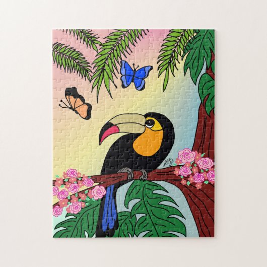 Quebra-Cabeça Tucano e borboletas Legpuzzel (Verticaal)