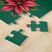 Quebra Cabeças Natal verde e Flores Vermelhas Legpuzzel (Zijkant)