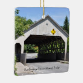 Quechee Gorge Cover Bridge - Keramische Versiering Keramisch Ornament (Rechts)