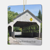 Quechee Gorge Cover Bridge - Keramische Versiering Keramisch Ornament (Links)