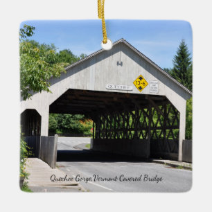 Quechee Gorge Cover Bridge - Keramische Versiering Keramisch Ornament