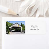 Quechee kloof overdekte brug - adreslabel etiket (Insitu)