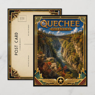 Quechee Vermont Vintage Art Deco Gouden Tijdperk Briefkaart