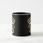 Queen 40 Verjaardag Black en Gold Crown Glam Desig Mok (Midden)