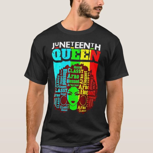 Queen Afro Melanine Zwart Meisje Magic T-shirt (Voorkant)
