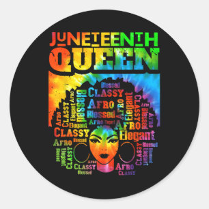 Queen Afro Melanine Zwart Meisje Magic Vrouwen Tie Ronde Sticker