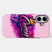 Queen Airbrush Graffiti Kroon & Vlinder  Case-Mate iPhone Case (Achterkant (horizontaal))