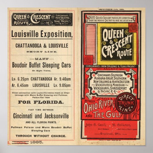 Queen and Crescent Route Poster (Voorkant)