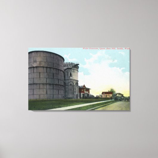 Queen Anne Hill Water Reservoirs Scene Canvas Afdruk (Voorkant)