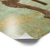 Queen Anne roze pioen met gouden groene achtergron Foto Afdruk (Hoek)