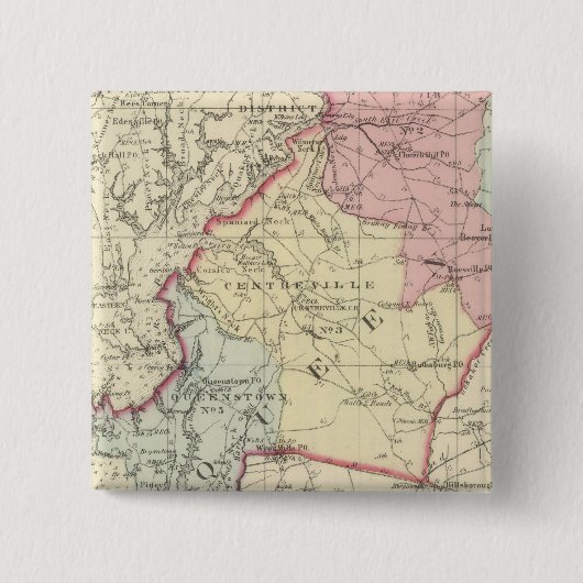 Queen Anne Vierkante Button 5,1 Cm (Voorkant)