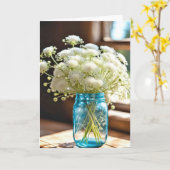 Queen Anne's Lace Boeket Verjaardag Kaart (Gele Bloem)