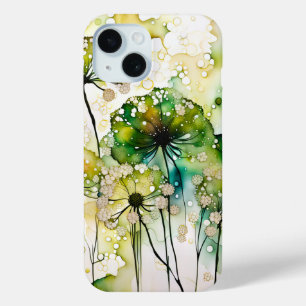 Queen Anne's Lace en Bubbles Abstract iPhone 15 Case