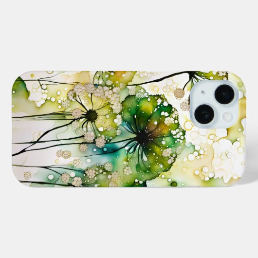 Queen Anne's Lace en Bubbles Abstract Case-Mate iPhone Case (Achterkant (horizontaal))