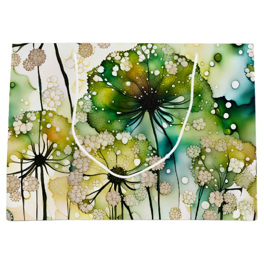 Queen Anne's Lace en Bubbles Abstract Groot Cadeauzakje (Voorkant)