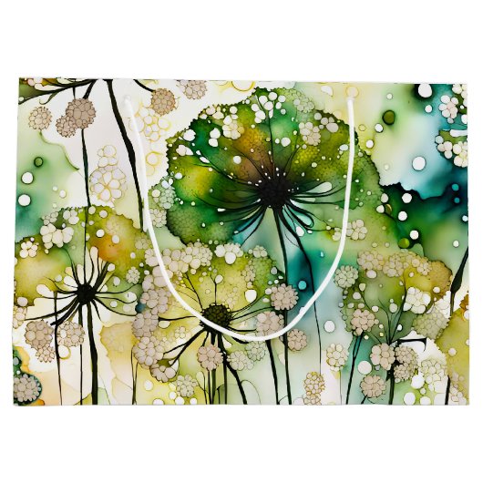 Queen Anne's Lace en Bubbles Abstract Groot Cadeauzakje (Achterkant)