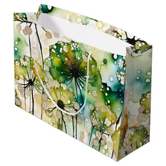 Queen Anne's Lace en Bubbles Abstract Groot Cadeauzakje (Achterkant Gekanteld)