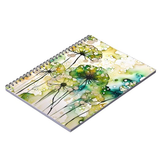 Queen Anne's Lace en Bubbles Abstract Notitieboek (Linkerzijde)